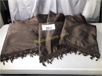 BROWN CURTAIN SET WITH VALANCES