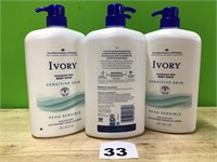 Ivory sensitive skin body wash lot of 4