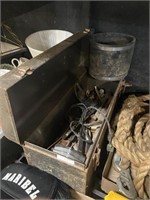 assorted tools in metal toolbox