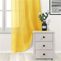42 x 63  2 PCS  DWCN Yellow Sheer Curtains  42 x 6