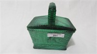 green slag covered basket