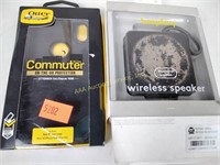 Otterbox phone case, Heyday wireless speaker