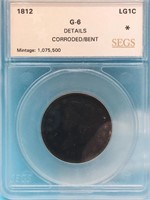 1812 G-6 Large Cent SEGS Graded