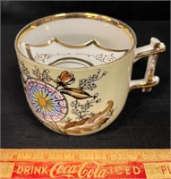 EXCEPTIONAL HAND PAINTED VICTORIAN MUSTACHE MUG