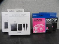 2 SAMSUNG 45W PD POWER ADAPTERS - 2 EPSON INK