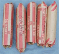 (5) Rolls of 1944-P Wheat Cents.