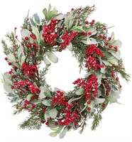 20 Inch Artificial cherry Wreath Door Wreath