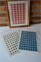 3 sheets of Chinese facsimile stamps,