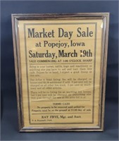 Popejoy, Iowa auction advertisement
