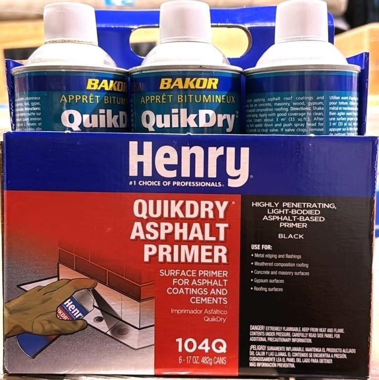 Pack of 6 henry asphalt primer