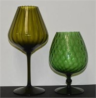 2 Large Mid Century Colored Vases