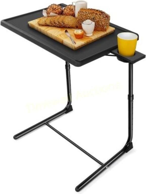 LORYERGO TV Tray: Foldable  Adjustable  Black