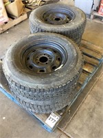 Pallet of (4) FIRESTONE P205/75R14 Tires and Rims
