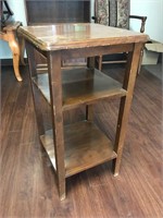 Vintage 2 Shelf Wood Stand, as found