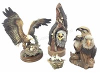 (4) Bird Figurines, Birds Of Prey