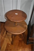 Pine 2 Tiered Table As Found