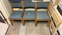 3 wooden office chairs