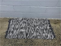 Black & White Rag Carpet Throw Rug