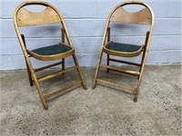 (2) Wooden Folding Chairs