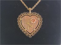 Rose Gold Flower w/ Costume Necklace