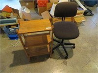 Roling Chair & Small Bookcase