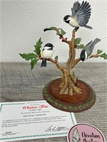 Danbury Mint Chickadees by Bob Guge with COA