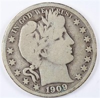 1909-S Barber Half Dollar