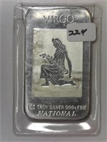 One Ounce Silver Virgo Bar