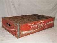 Red Wooden Coca Cola Crate 4" T x 18 1/2" W