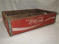 Red Wooden Coca Cola Crate 4 1/2" T x 18" W