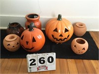 Halloween pumpkins, terra cotta, ceramic