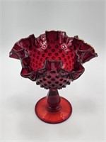 FENTON RED HOBNAIL COMPOTE - 4 PC MOLD - 6.25"
