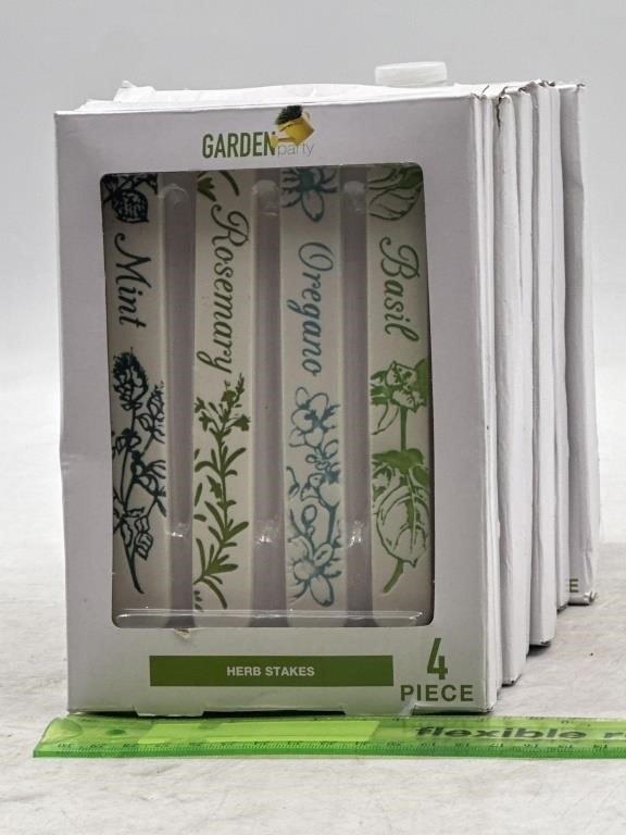 NEW Lot of 9-4pc Garden Party Herb Stakes
