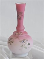 ANTIQUE MOUNT WASHINGTON PINK SATIN GLASS VASE