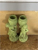 Ceramic Boy & Girl Candle Holders