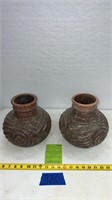 Carved vase planter -10”Hx 10”Wx 5” base