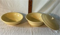 Fiestaware Light Yellow Serving Bowls w/ Lid