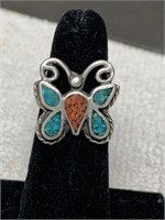VINTAGE NAVAJO STERLING SILVER AND TURQUOISE AND