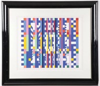 Yaacov Agam- Serigraph on Arches "Movement in Blue