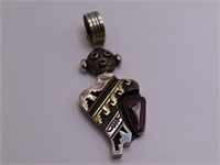 Pawn Sterling R SINGER signed 3.5" Pendant NICE24g