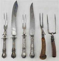 Grp 6 Carving Utensils, Mostly Sterling