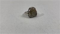 .925 Silver Modernist Agate Ring