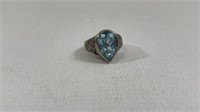 Ladies Pear Shaped Blue Topaz .925 Silver Ring