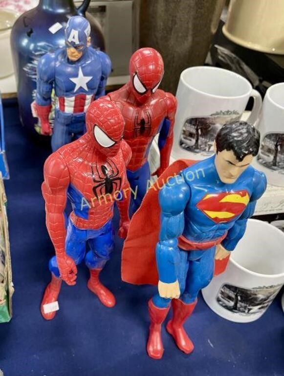 SPIDER-MAN - CAPTAIN AMERICA - SUPERMAN FIGURINES