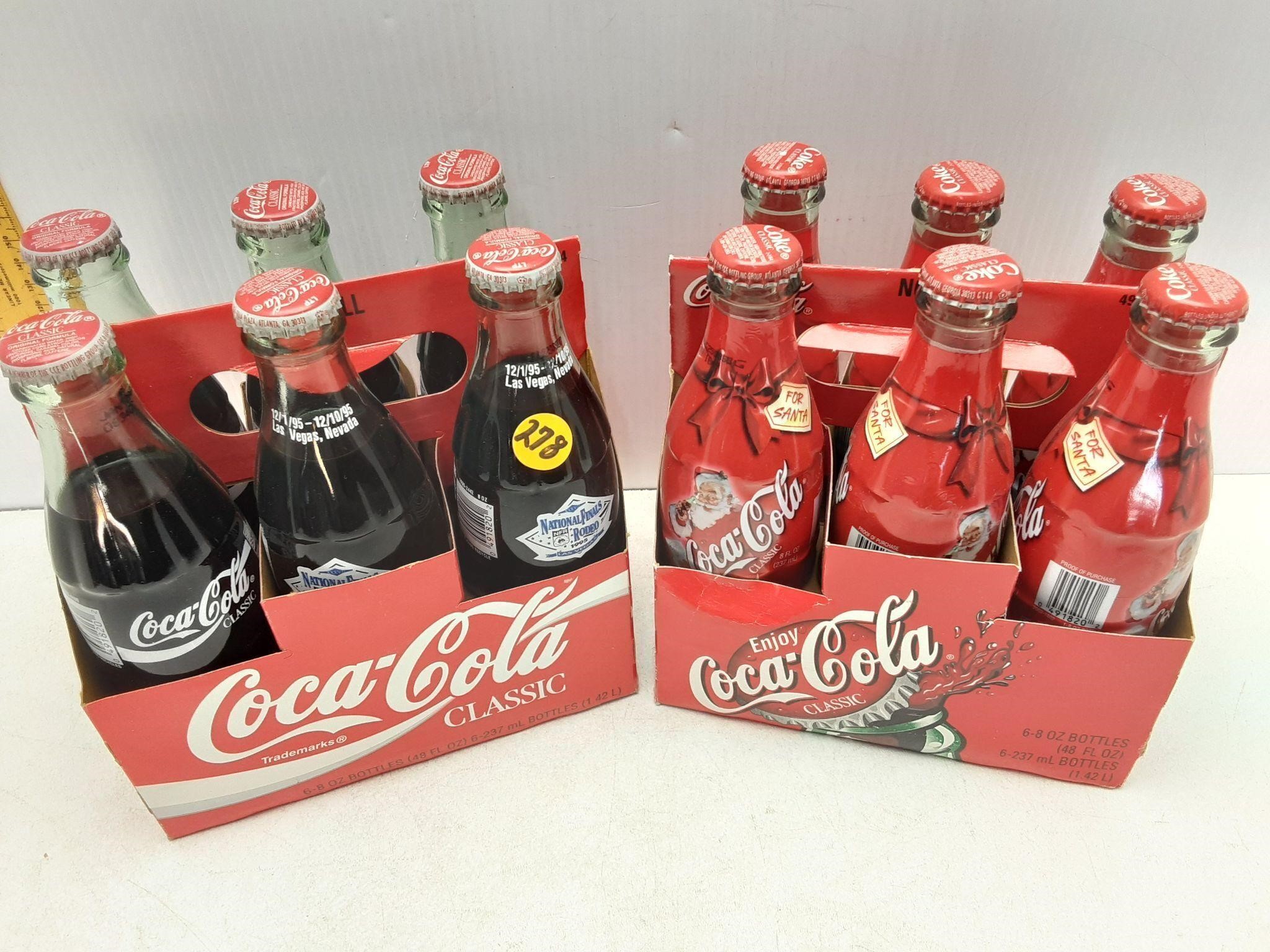 COCA COLA '95 NFR & SANTA 6 PACK BOTTLES