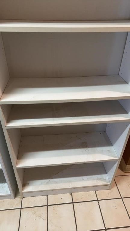 White Bookcase, 5-Shelf Shelving Unit