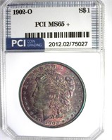 1902-O Morgan PCI MS65+ Purple Toning