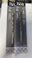 2 New Cobalt Drill bits