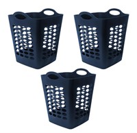 Your Zone Flexible Plastic Laundry Hamper, 3 Pack
