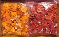 2 bags of orange & red sewing buttons